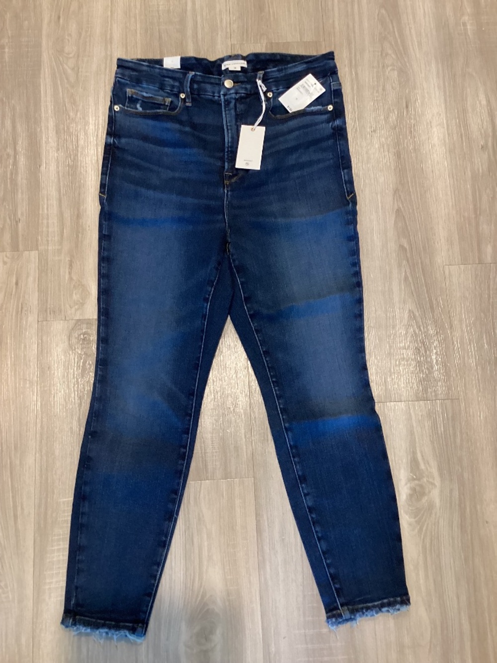 Good American Good Waist Crop Skinny Jeans (Indigo 511) (Regular), size 15